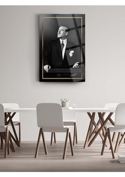 Atatürk 4mm Kırılmaz Temperli Yüksek Çözünürlüklü Cam Tablo