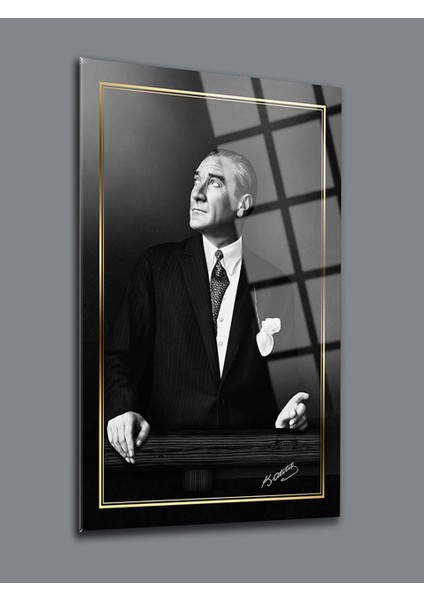 Atatürk 4mm Kırılmaz Temperli Yüksek Çözünürlüklü Cam Tablo