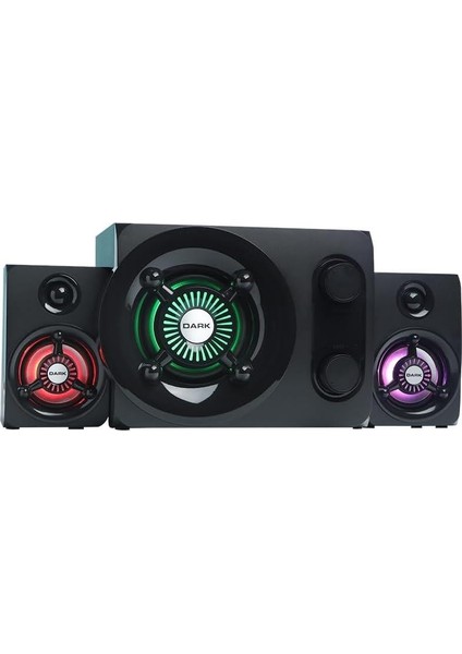 ByArs - SP-212 25W RMS 7 Farklı Renk Titreşimli LED 2+1 Multimedia Speaker Hoparlör (DK-AC-SP212) - ByArs