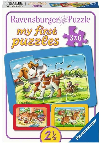 Çer Puzzle, Animal Friends, 3x6 Parça