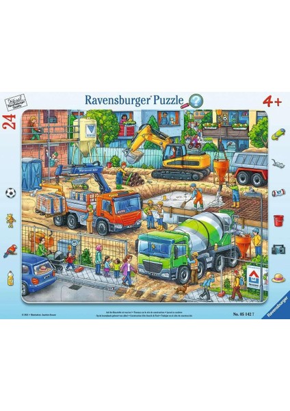 51427 Ravensburger 24P Çer Puz Şantiyede, Çok Renkli