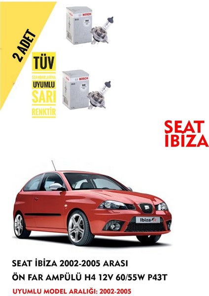 Seat Ibiza 2002-2005 Arası Ön Far Ampül Takımı 2 Adet