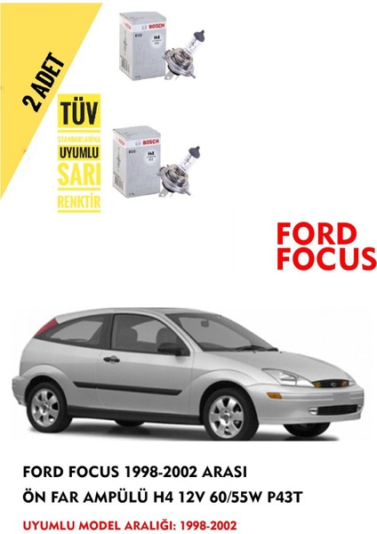Ford Focus 1998-2002 Arası Ön Far Ampül Takımı 2 Adet