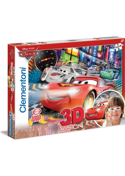 Pixar Cars 2 3 Boyutlu 104 Parça Puzzle Renkli 3