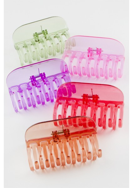 Şeffaf Renkli Düz Mandal Toka 10 cm