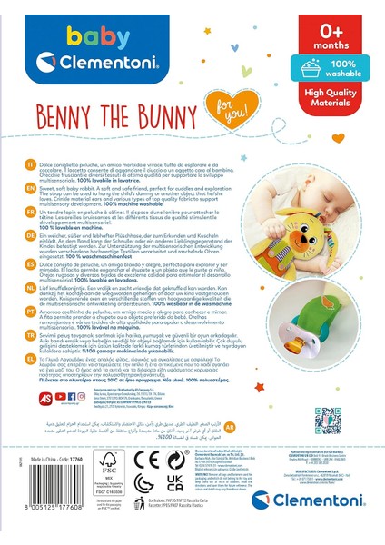17760 Baby Clementoni - Yumuşacık Tavşancık 1-4 Yaş