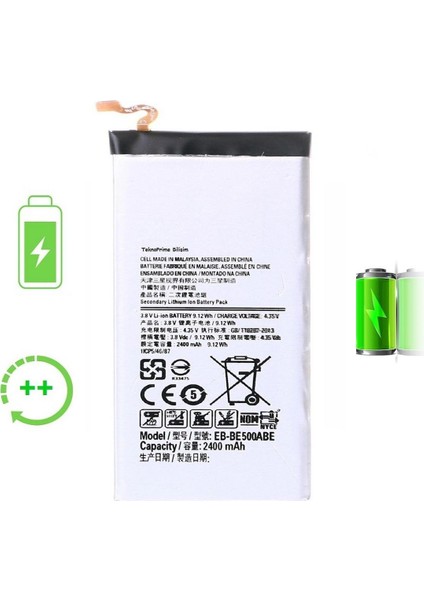 Samsung Galaxy E5 E500F ile Uyumlu Güclendirilmis Pil Batarya