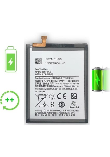 Samsung Galaxy M30S M307F ile Uyumlu Güclendirilmis Pil Batarya
