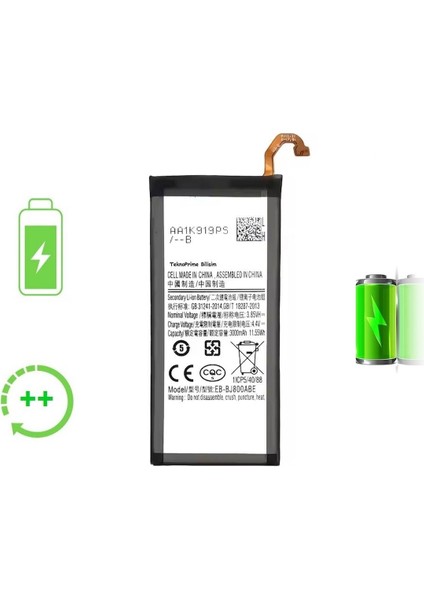 Samsung Galaxy A6 2018 A600F ile Uyumlu Güclendirilmis Pil Batarya