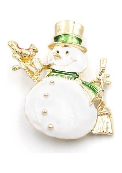 Kardan Adam Broş - Beyaz