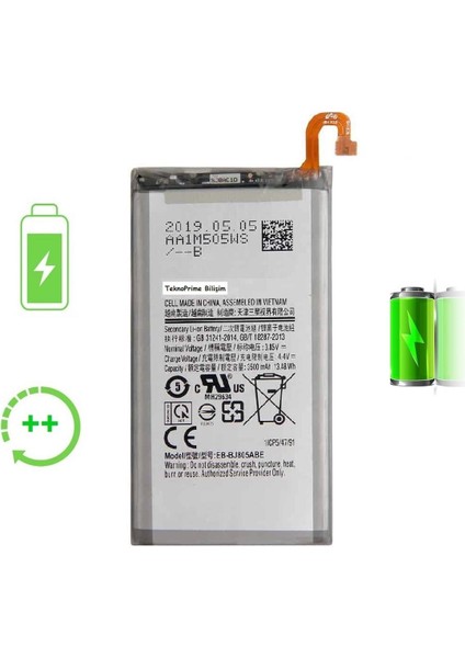Samsung Galaxy A6 Plus 2018 A605F ile Uyumlu Güclendirilmis Pil Batarya