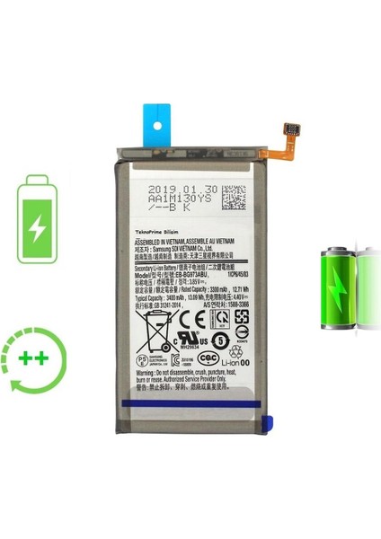 Samsung Galaxy S10 G973F ile Uyumlu Güclendirilmis Pil Batarya