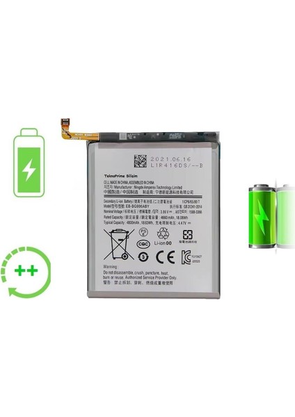 Samsung Galaxy S21 Plus G996B ile Uyumlu Güclendirilmis Pil Batarya