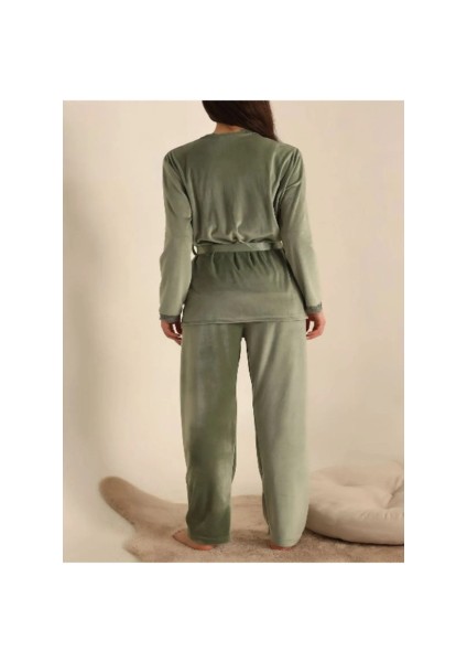 Kadın Kadife 3lü Set Pijama Takım