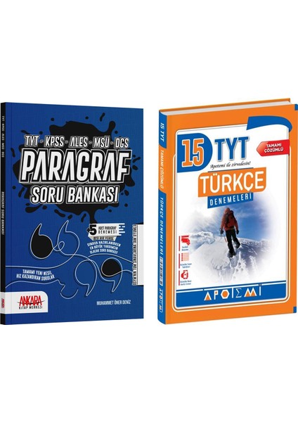 Tyt Türkçe 15 Li Deneme ve Paragraf Soru Bankası Seti 2 Kitap