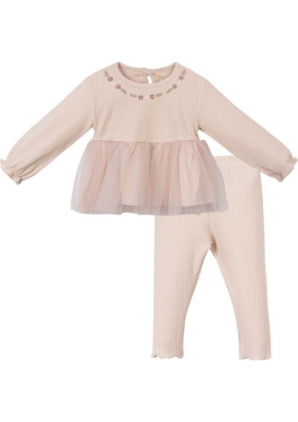 Mono Tüllü Taytlı Ikili Kız Bebek Takım