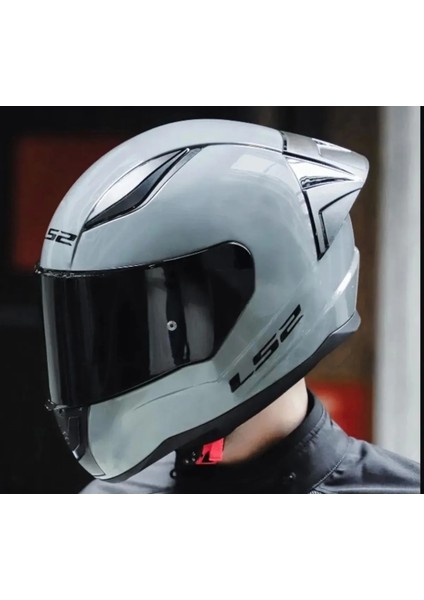Rapıd 2 Race Nardo Gri Fullface Motosiklet Kaskı Siyah Camlı