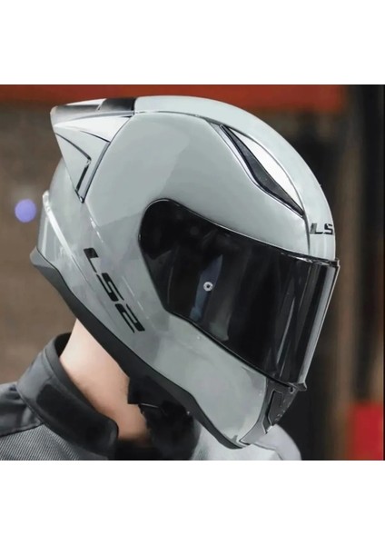 Rapıd 2 Race Nardo Gri Fullface Motosiklet Kaskı Siyah Camlı