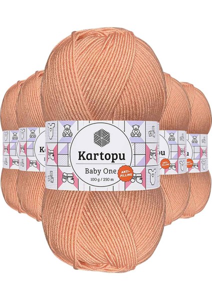 5 Adet Baby One Tüylenmeyen El Örgü ipi Yünü Yavruağzı K253