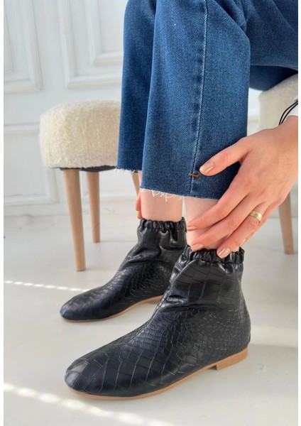 Barxi Siyah Cilt Desenli Bot