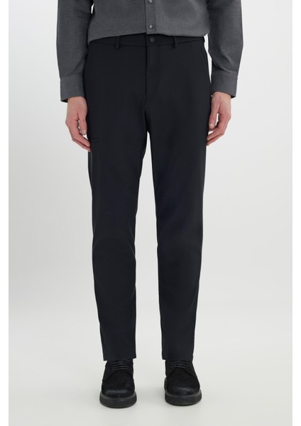 Slim Fit Dar Kesim Beli Bağlamalı Yan Cep Esnek Casual Pantolon