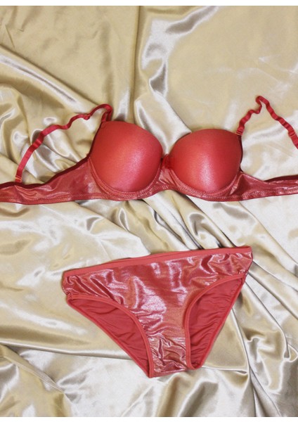 Pembe Simli Sütyen Takımı