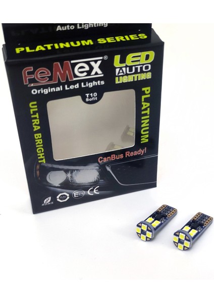 T10 3030 Chip 12Smd 450 Lumen Beyaz Led Ampul Aktif Canbus- 3030 Chipset