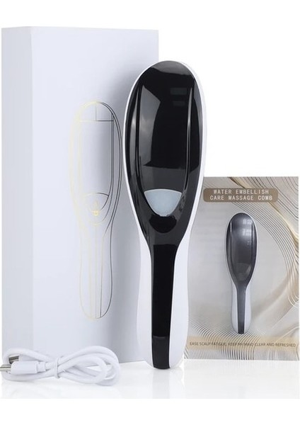 Beyaz 3 In 1 Elektrikli Kablosuz Nano Sprey Masaj Tarak Kırmızı Mavi LED Işık Kafa Derisi Titreşim Masajı Saç Anti Kaybı Büyüme Bakımı (Yurt Dışından)