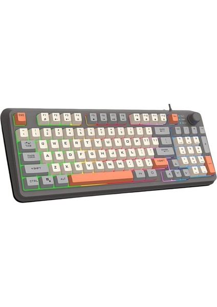 K82 Mekanik Klavye USB Bağlantı Noktası Oyun Klavyesi Rgb Hafif Kablolu Tuş Takımı 94 Tuşlar Dizüstü Dizüstü Masaüstü Için Çalışırken Değiştirilebilir Klavye (Yurt Dışından)