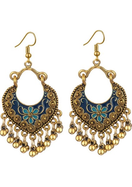 Bohem Moda Küpe Ulusal Stil Retro Küpe Çingene Dangle Küpe ，bayan Takı （vintage Altın） (Yurt Dışından)
