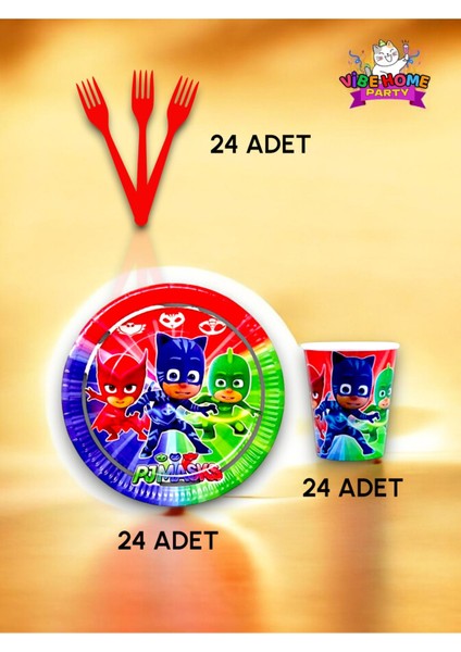 24 Kişilik Pijamask Temalı Süper Eko Seti - Doğum Günü Parti ve Eğlenceli Etkinlikler fiyatları