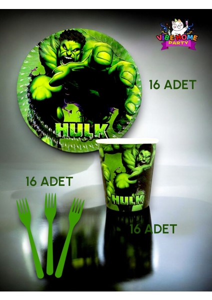 16 Kişilik Hulk Temalı Süper Eko Seti - Doğum Günü Parti ve Eğlenceli Etkinlikler fiyatları