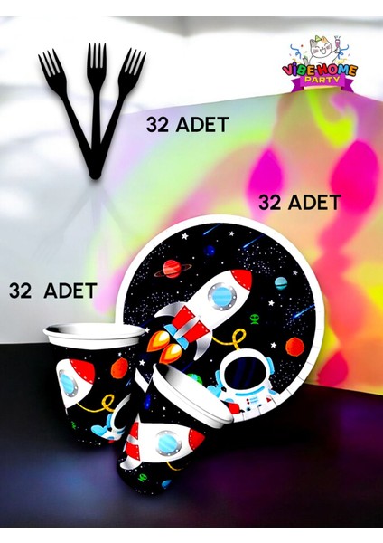 32 Kişilik Uzay Temalı Süper Eko Seti - Doğum Günü Parti ve Eğlenceli Etkinlikler fiyatları