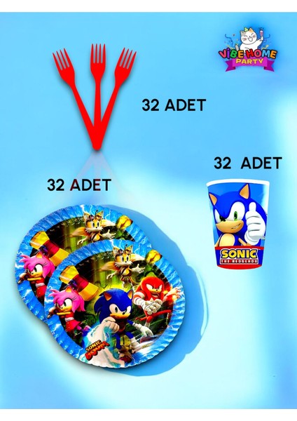 32 Kişilik Sonic Temalı Süper Eko Seti - Doğum Günü Parti ve Eğlenceli Etkinlikler fiyatları