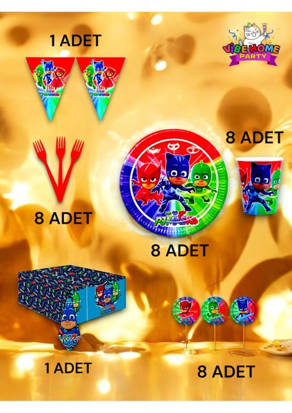 8 Kişilik Pijamask Temalı Premium Set - Doğum Günü Parti ve Eğlenceli Etkinlikler fiyatları