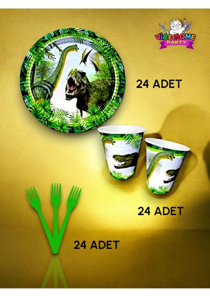 24 Kişilik Jurassic Temalı Süper Eko Seti - Doğum Günü Parti ve Eğlenceli Etkinlikler fiyatları