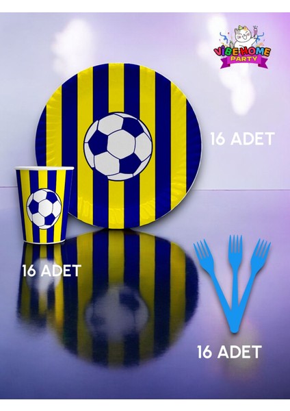 16 Kişilik Sarı Lacivert Taraftar Süper Eko Seti - Doğum Günü Parti ve Eğlenceli Etkinlikler fiyatları