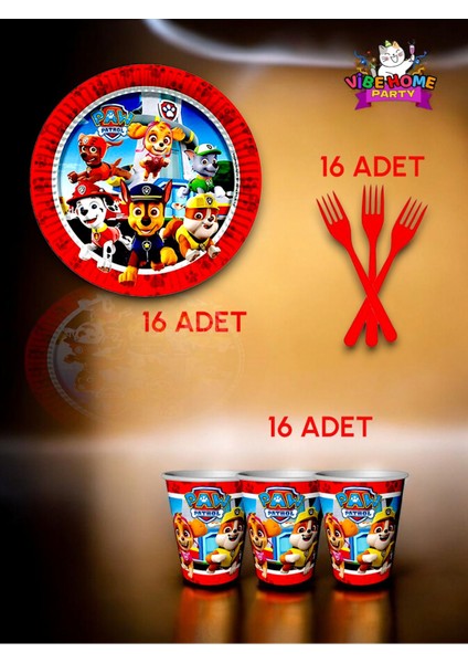 16 Kişilik Paw Patrol Temalı Süper Eko Seti - Doğum Günü Parti ve Eğlenceli Etkinlikler fiyatları