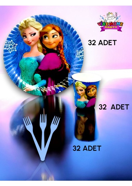 32 Kişilik Frozen Temalı Süper Eko Seti - Doğum Günü Parti ve Eğlenceli Etkinlikler fiyatları