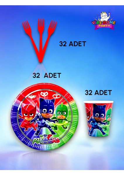 32 Kişilik Pijamask Temalı Süper Eko Seti - Doğum Günü Parti ve Eğlenceli Etkinlikler fiyatları