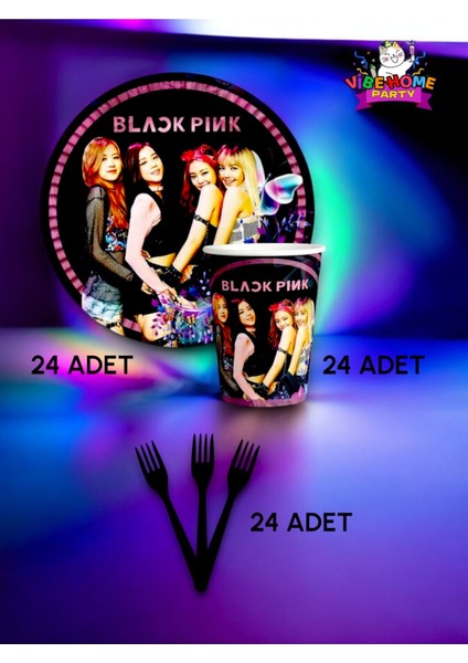 24 Kişilik Blackpink Temalı Süper Eko Seti - Doğum Günü Parti ve Eğlenceli Etkinlikler fiyatları