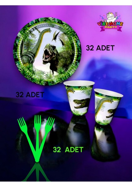 32 Kişilik Jurassic Temalı Süper Eko Seti - Doğum Günü Parti ve Eğlenceli Etkinlikler fiyatları