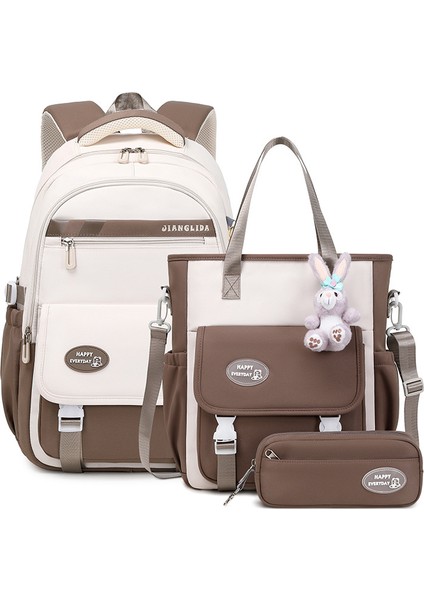 Kız Üniversite Öğrencisi Lise Öğrencisi Moda Okul Çantası Üç Parçalı Set D523 (Yurt Dışından)