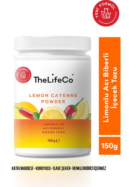 Lemon Cayenne - Limonlu ve Acı Biberli İçecek Tozu 150g