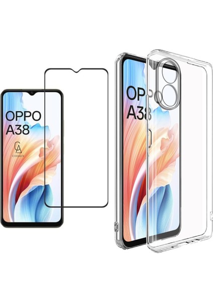 Oppo A38 ile Uyumlu Telefon Kılıfı ve Tam Kaplayan Seramik Ekran Koruyucu