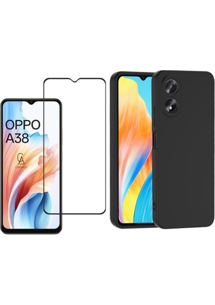 Oppo A38 ile Uyumlu Telefon Kılıfı ve Tam Kaplayan Seramik Ekran Koruyucu