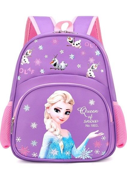Anaokulu Sırt Çantası Karikatür Frozen Desen Açık Mavi Mor (Yurt Dışından)