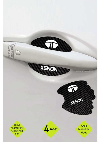 Karbon Desenli Tata Xenon Kapı Içi Kolları Çizilmelere Karşı Özel Koruma Folyo Seti Xenon Yazılı