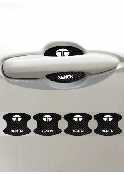 Karbon Desenli Tata Xenon Kapı Içi Kolları Çizilmelere Karşı Özel Koruma Folyo Seti Xenon Yazılı