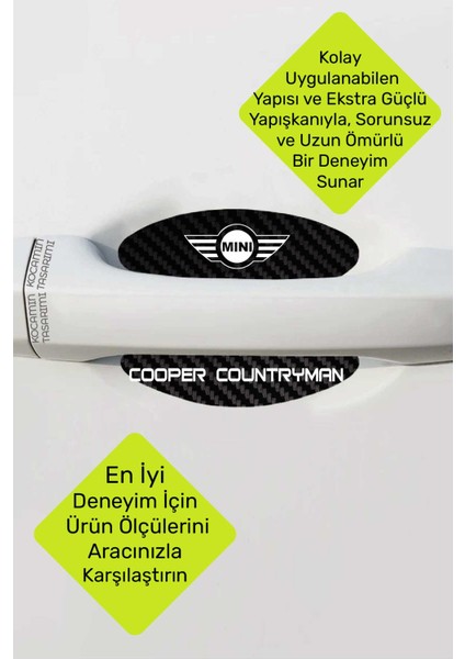 Mını Cooper Countryman Modeline Özel 4 Adet Karbon Desenli Çizik Önleyici Kapı Içi Folyo Takımı Cooper Countryman Yazılı indirimleri